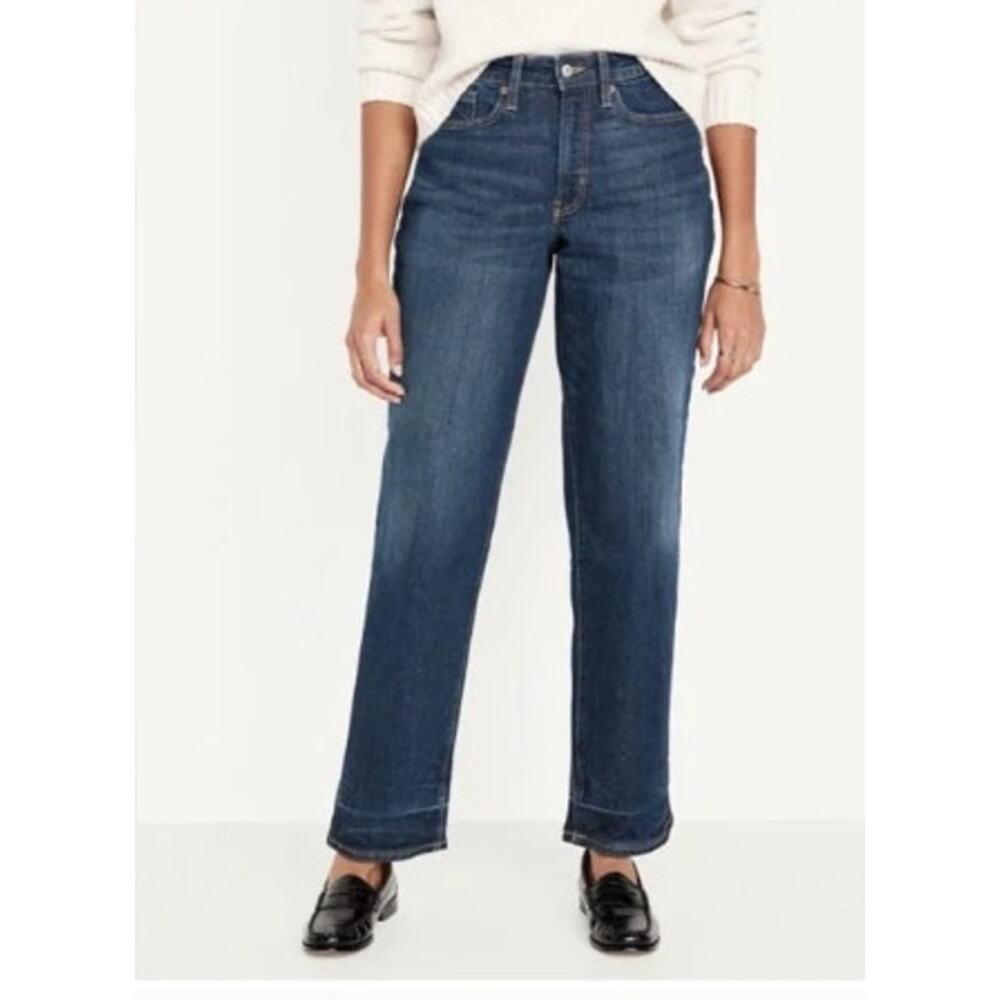 New NWT Old Navy High Rise O.G. Loose Secret Smooth Pockets Jeans Size 16 Dark‎